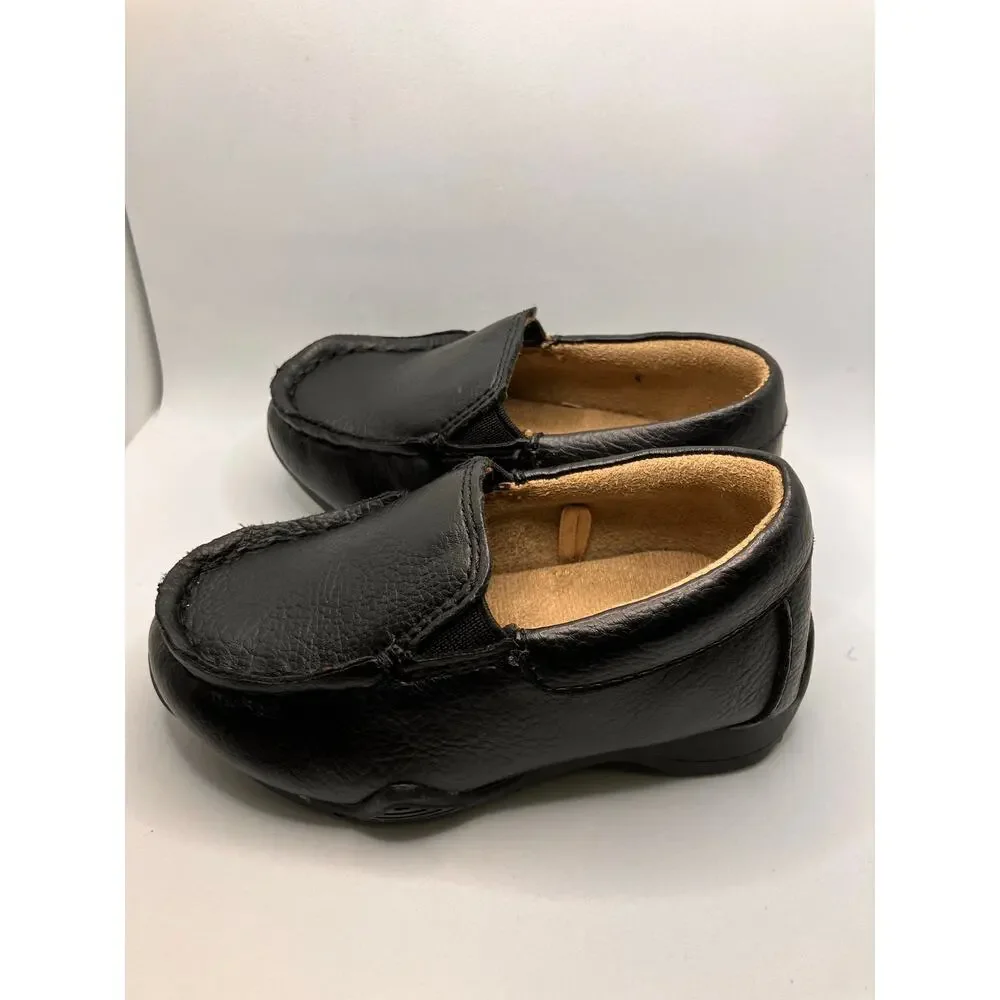 Children's PLACE Sz 4 Boys Black Loafers Slip On‎ Toddler Shoes Church Formal
